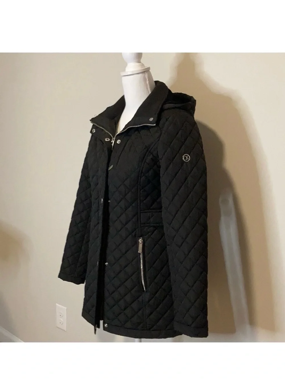 Calvin Klein Black Quilted Hooded Jacket